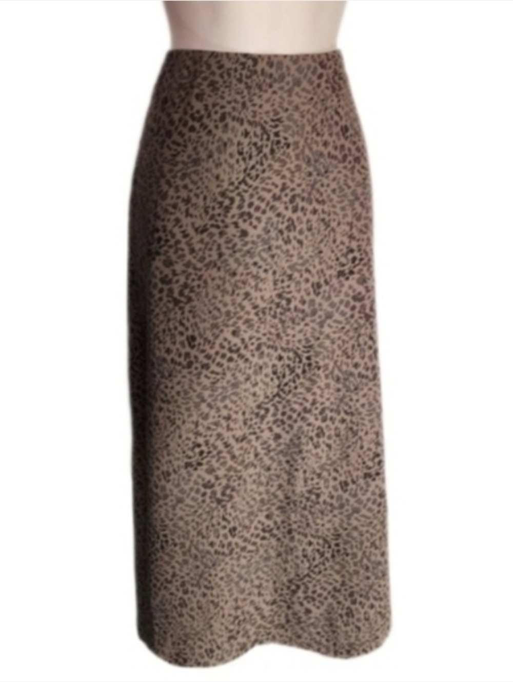A New Day Leopard Print Midi Skirt Brown S